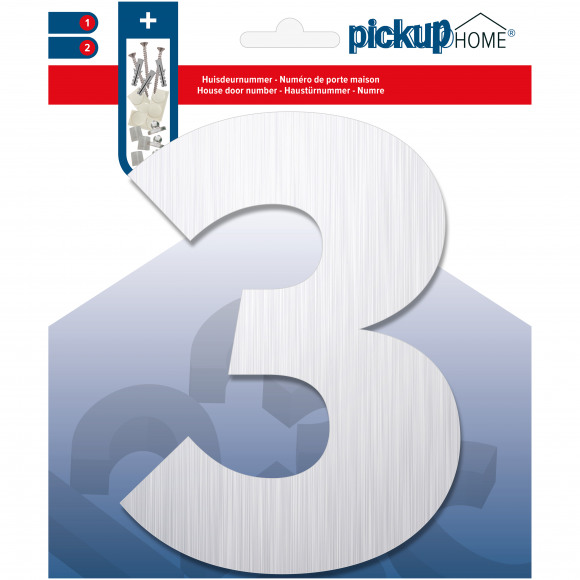 PICKUP Home Chiffre 3 Brushed Alu 14,5cm