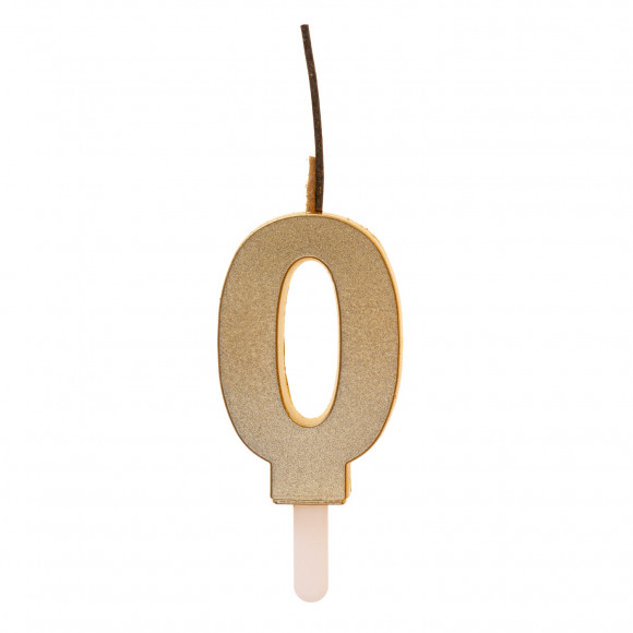 AVA selection IJsfontein + Kaars Cijfer 0 Goud 15cm