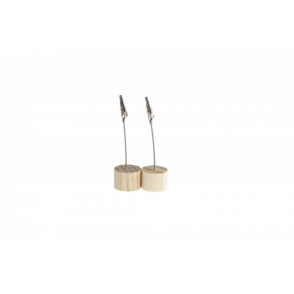 AVA selection Fotoclip Naturel Hout H 12cm Ø 3,3cm 2 Stuks