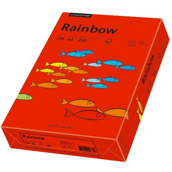 RAINBOW  Papier Rouge Intense A4 120g/m² 250 Feuilles Rouge