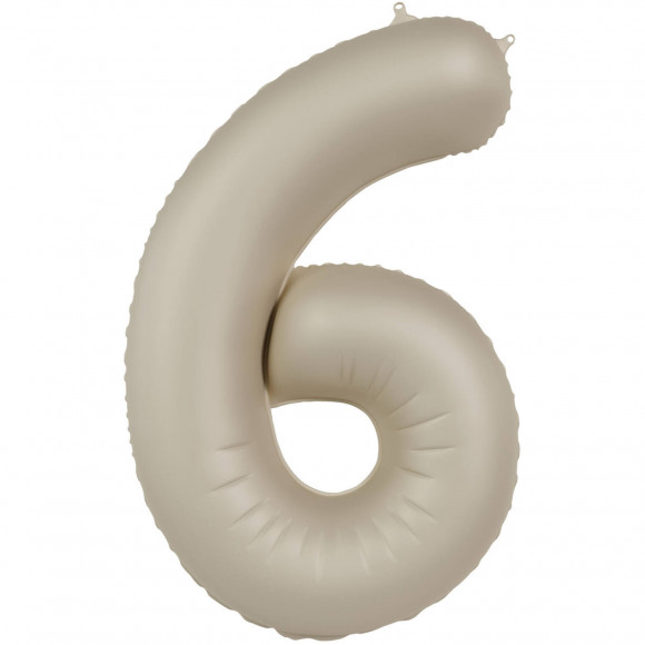 AVA selection Folieballon Cijfer 6 Crème 86cm