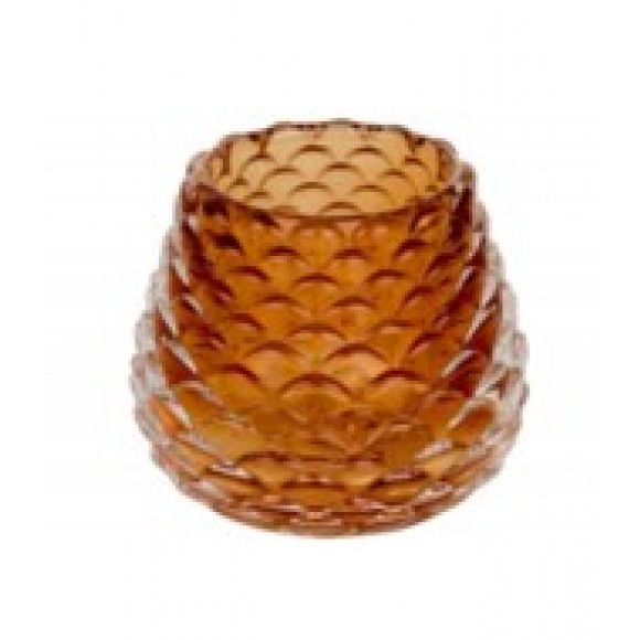 AVA selection Theelichthouder Amber Glas Cone H 8cm Ø 7cm Andere