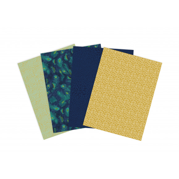 DECOPATCH Papier Mix & Patch - Royal 4 Feuilles
