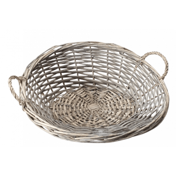AVA essentials Panier Rotin Grey Wash H 15cm Ø 40cm