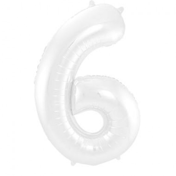 AVA essentials Ballon Alu Chiffre 6 Blanc 86cm