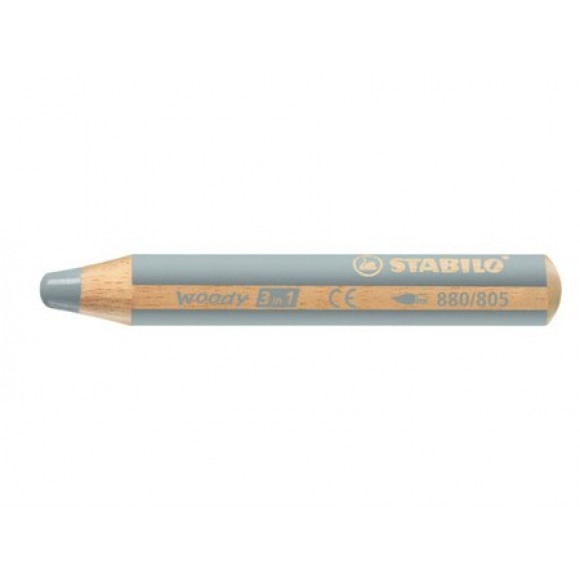 STABILO  Woody 3 En 1 Argent 10mm  Gris/Argent