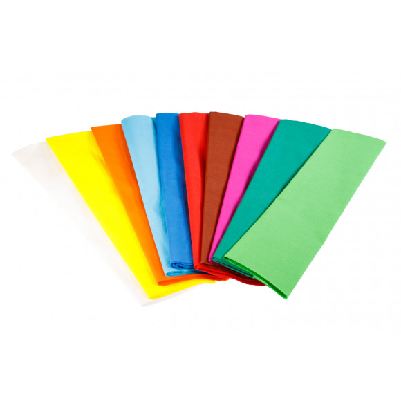 FOLIA Papier Crépon 50cm x 2,5m Assortiment 10 Feuilles