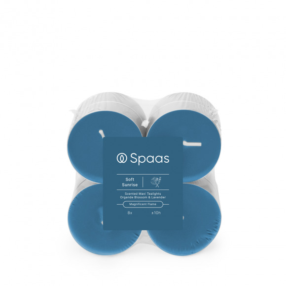SPAAS Theelichtjes Geur Soft Sunrise H 2,4cm Ø 5,8cm +/- 10u 8 Stuks