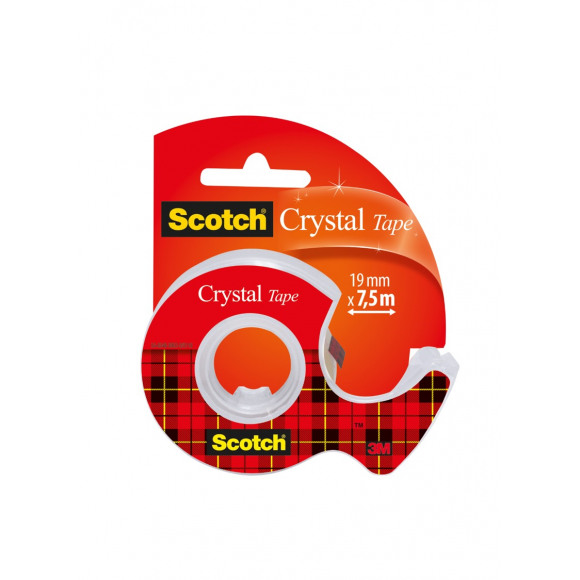 SCOTCH  Crystal Clear Tape 19mm x 7,5m + Dévidoir Rechargeable