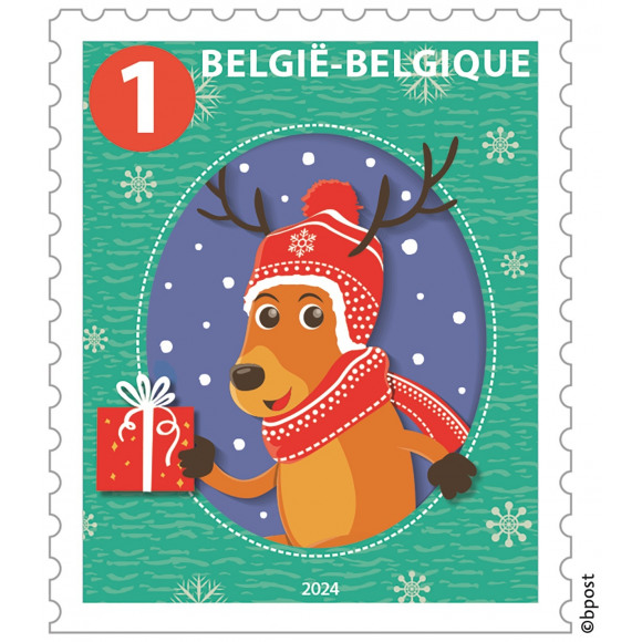 BPOST Timbre Tarif National Non-Prior Joyeux Animaux De Noël 10 Pièces