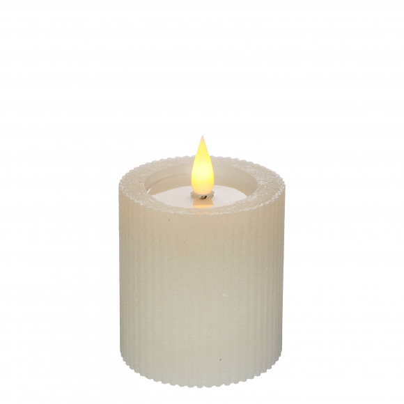 AVA selection Bougie Pilier Rustique LED Crème H 7,5cm Ø 7cm