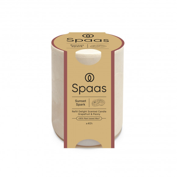 SPAAS Vulling Voor Geurkaars In Bruin Glas Sunset Spark H 9cm Ø 7cm +/- 40u