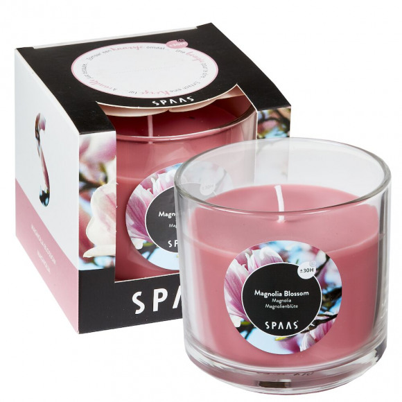 SPAAS  Bougie Parfumée En Verre Magnolia Blossom +/- 30h Violet/rose