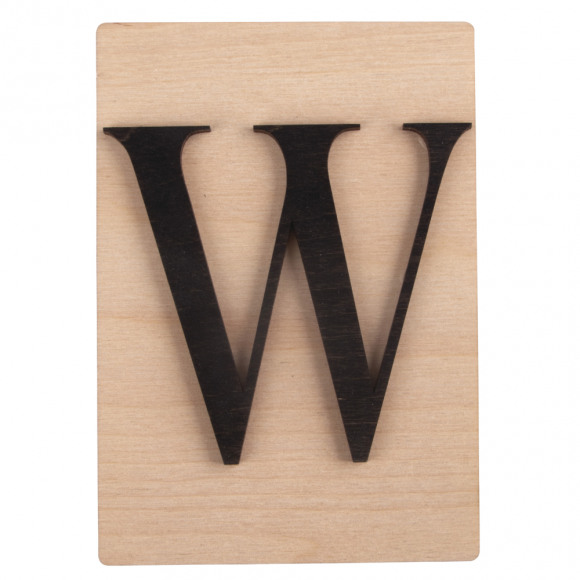 RAYHER  Lettre W En Bois 10,5x14,8cm Style Scrabble