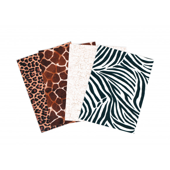 DECOPATCH Papier Mix & Patch - Safari 4 Vellen