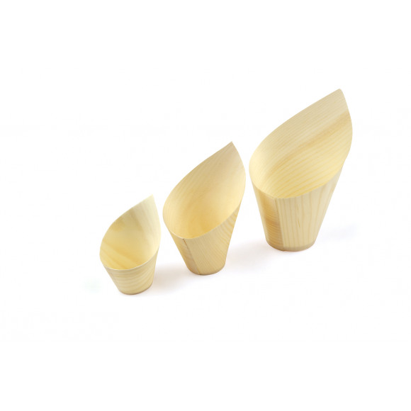 SIER Barquette Oblique En Bois 220ml Ø 7cm 30 Pièces