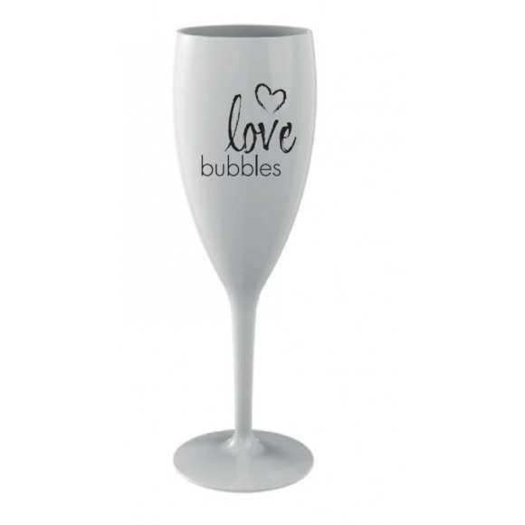 AVA selection Verre Champagne Réutilisable 'Love Bubbles' Incassable Blanc 120ml Blanc