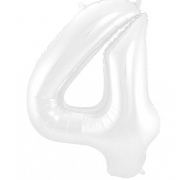 AVA essentials Ballon Alu Chiffre 4 Blanc 86cm