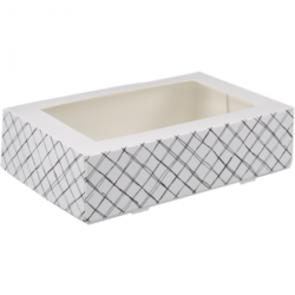 AVA selection Boîte Pâtisserie Avec Fenêtre 19x12,5x5cm Blanc 5 Pièces Blanc