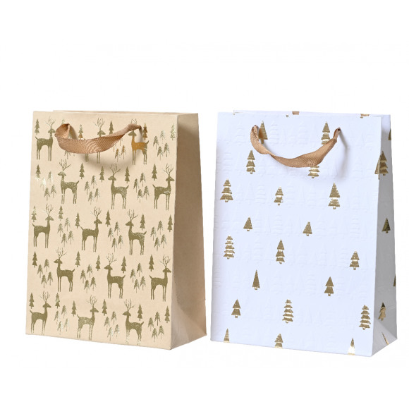 AVA selection Geschenkzak Papier Met Goud Foil 6,5x12x16cm 1 Van De 2