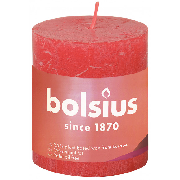 BOLSIUS Cilinderkaars Rustiek Roze H 8cm Ø 6,8cm 30u Paars/Roze