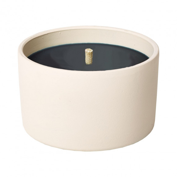 SPAAS Bougie De Jardin En Pot Terre Cuite Blanc Recharge Noir H 8,2cm Ø 13,8cm 11h