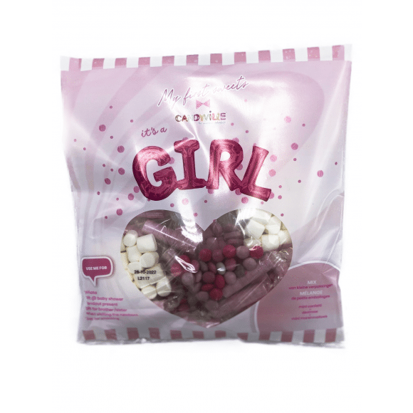 CANDYVILLE  Bonbons "It's A Girl" Rose Sac Mini Maxi 160g Assortiment 19 Pièces Violet/rose