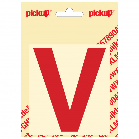 PICKUP Helvetica Letter V Rood 10cm