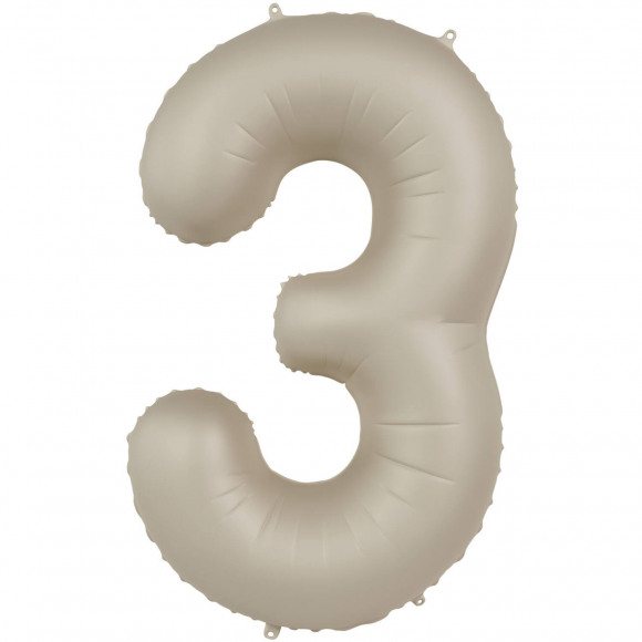 AVA selection Folieballon Cijfer 3 Crème 86cm