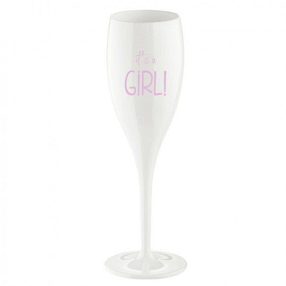 KOZIOL Champagneglas Wit Onbreekbaar 100ml "It's A Girl" Wit