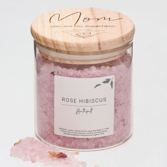 MIJN ONTWERP Badzout roze in stoere glazen pot 1Size