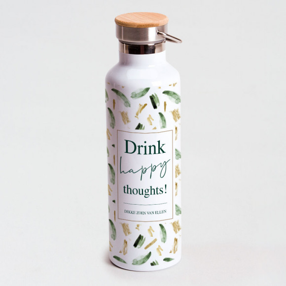 MIJN ONTWERP Stoere drinkfles met quote 1Size