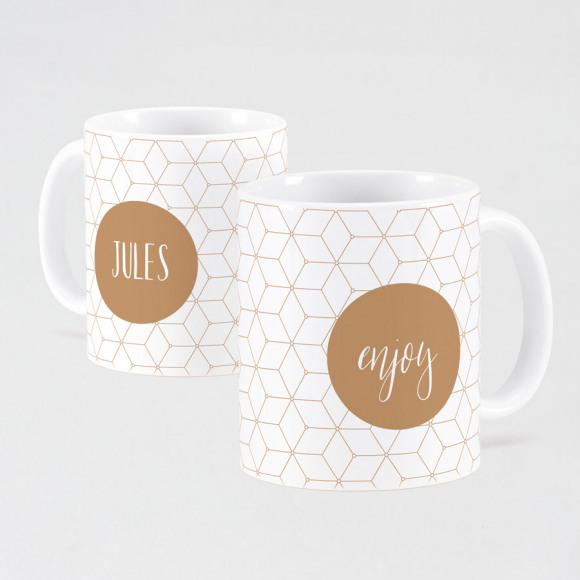 MIJN ONTWERP Gepersonaliseerde mok met geometrisch motief 1Size
