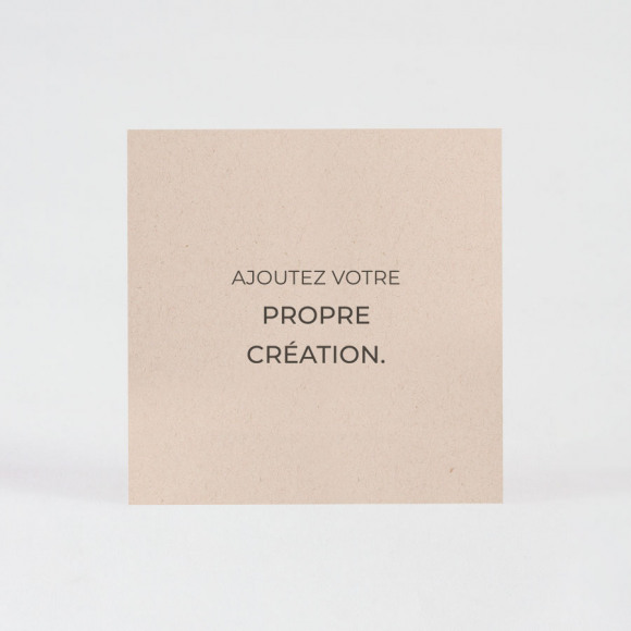 MA CRÉATION Carte kraft 100% personnalisable 12 x 12 cm Non applicable 1Size