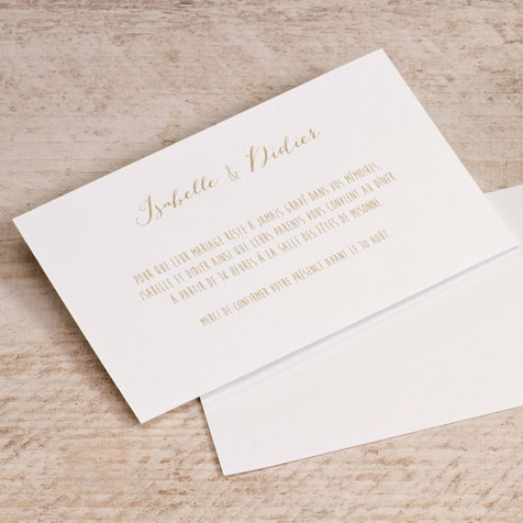 MA CRÉATION Carte invitation mariage simple blanche Non applicable 1Size