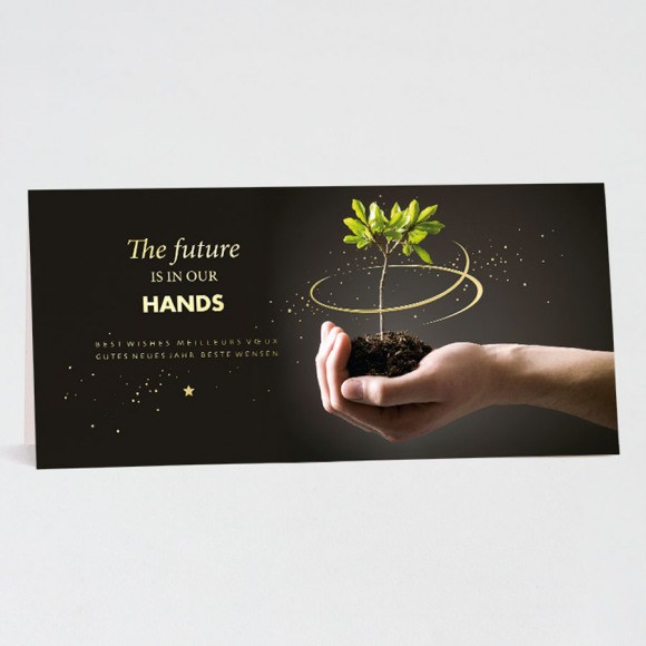 MIJN ONTWERP Wenskaart 'The future is in our hands' NoColour 1Size
