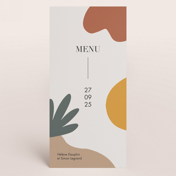 MA CRÉATION Carte menu mariage jardin moderne Non applicable 1Size