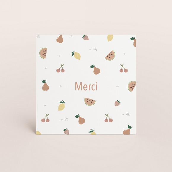 MA CRÉATION Carte remerciement naissance méli-mélo fruitier 1Size