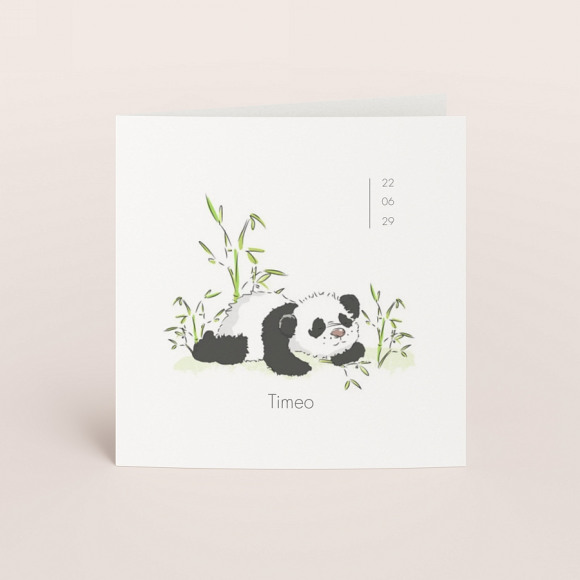 MA CRÉATION Getekend geboortekaartje panda 1Size