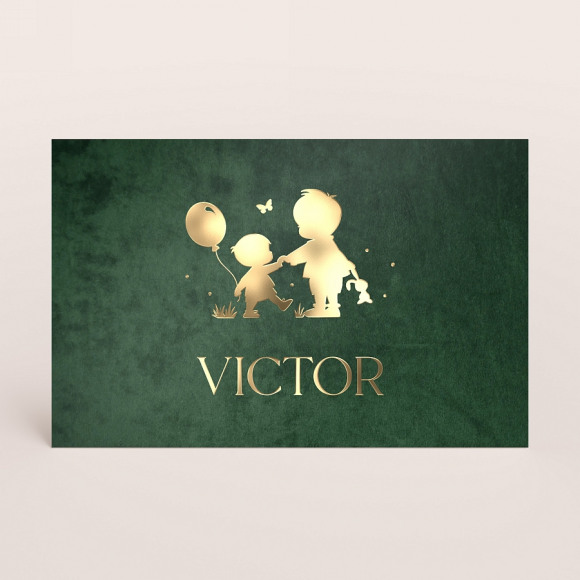 MIJN ONTWERP Faire part naissance petit frère imitation velours 1Size