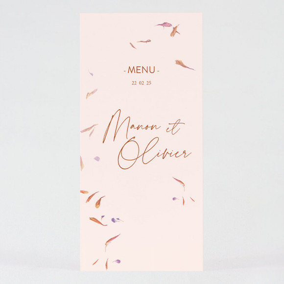 MA CRÉATION Carte menu mariage pétales de fleurs Non applicable 1Size