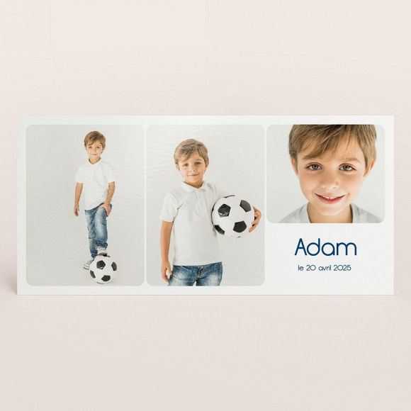 MA CRÉATION Carte remerciement communion trio de photos Non applicable 1Size