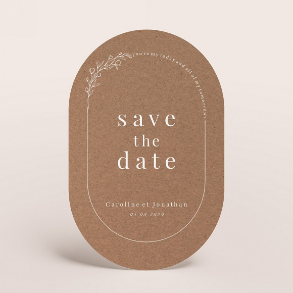 MA CRÉATION Carte save the date mariage original effet kraft 1Size