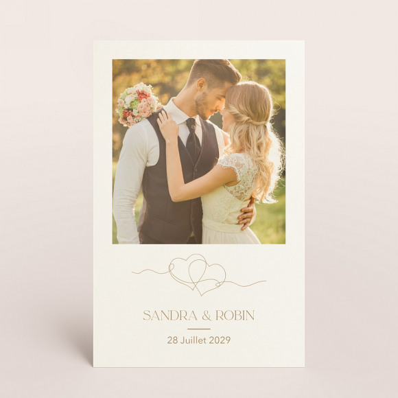 MA CRÉATION Carte remerciement mariage romantique 1Size