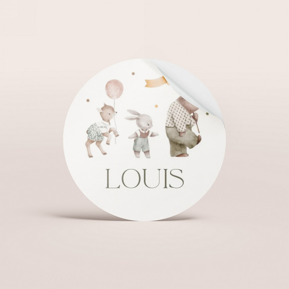 MA CRÉATION Sticker naissance animaux de la forêt 1Size