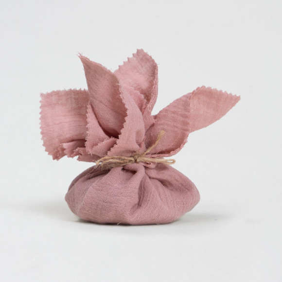 MIJN ONTWERP Contenant dragées baptême tissu rose poudré 1Size