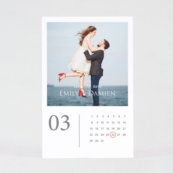 MA CRÉATION Save the date photo avec calendrier Non applicable 1Size