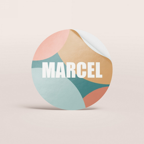 MA CRÉATION Abstract kleurrijke naamsticker (4,4 cm) 1Size