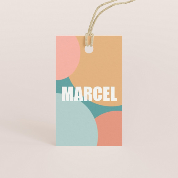 MIJN ONTWERP Abstract kleurrijk geboortelabel met naam 1Size