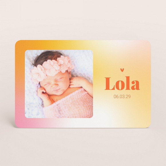 MIJN ONTWERP Ombre bedankkaartje met babyfoto 1Size